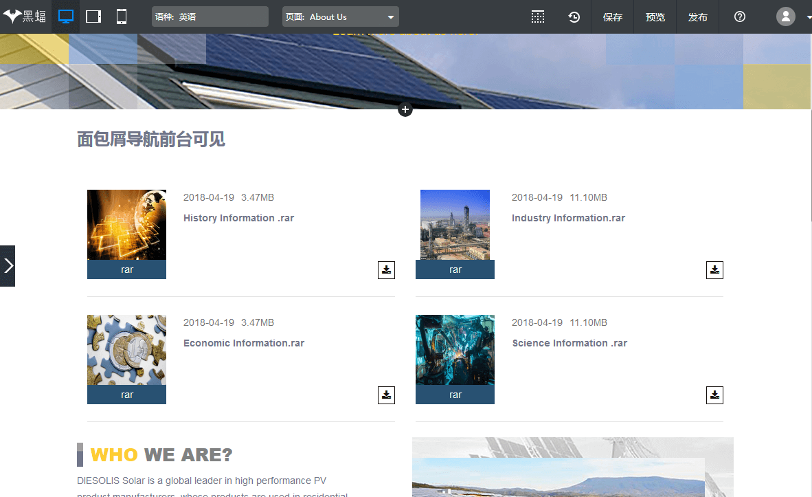 下载列表风格前台展示