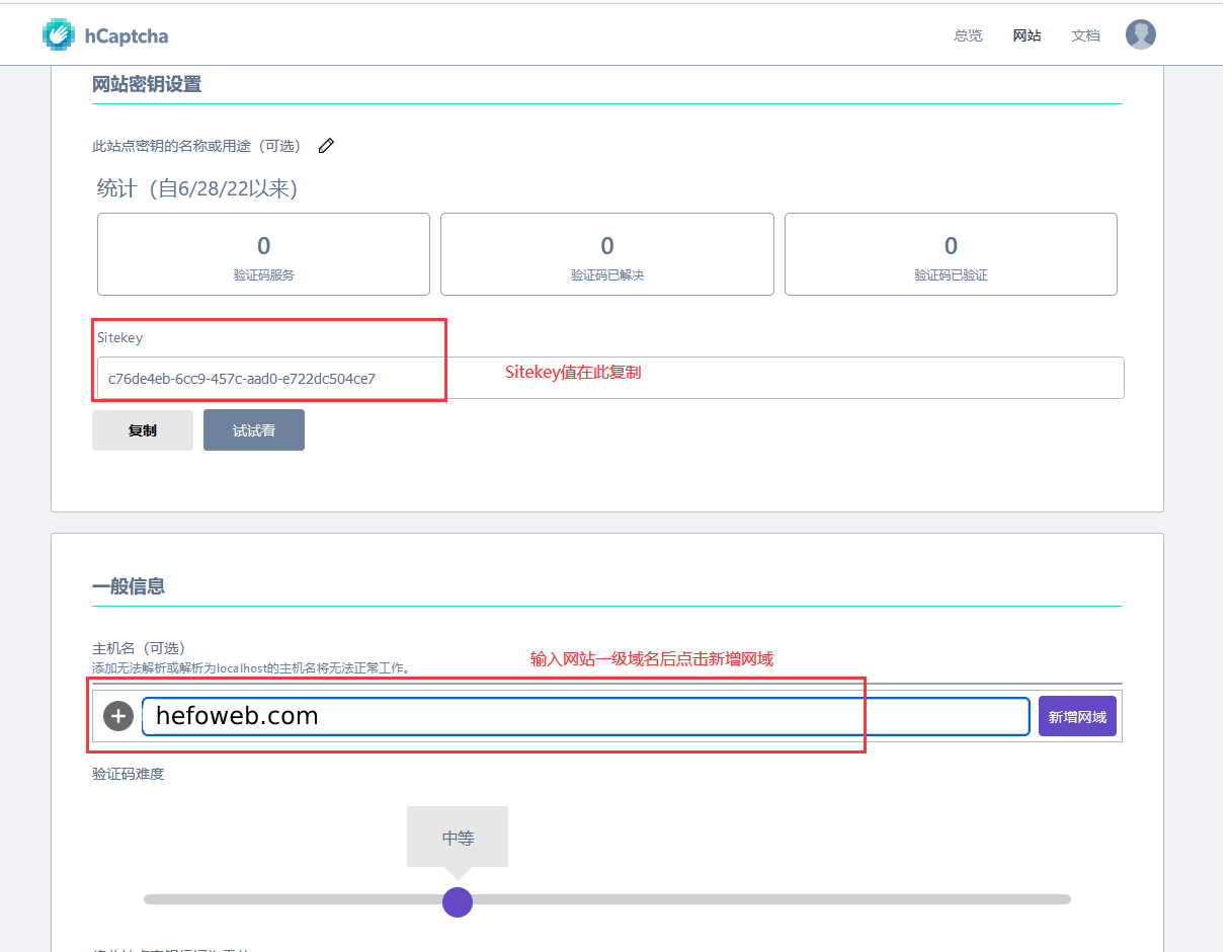 hCaptcha 新增网域